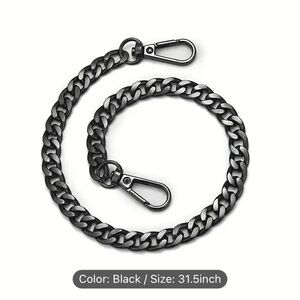 Aluminum 9mm gun metal gray purse chain shoulder strap
